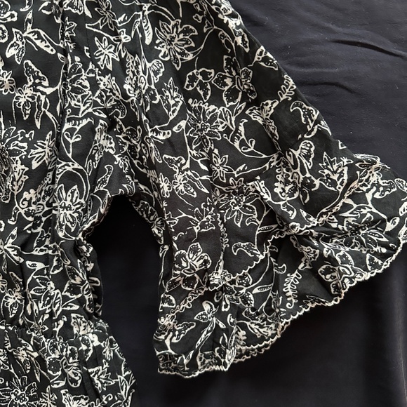 NWT PARKER Lindsay Dress Smocked Floral Fit & Flare Black Aurora XS NEW+TAG $298 - Picture 4 of 6